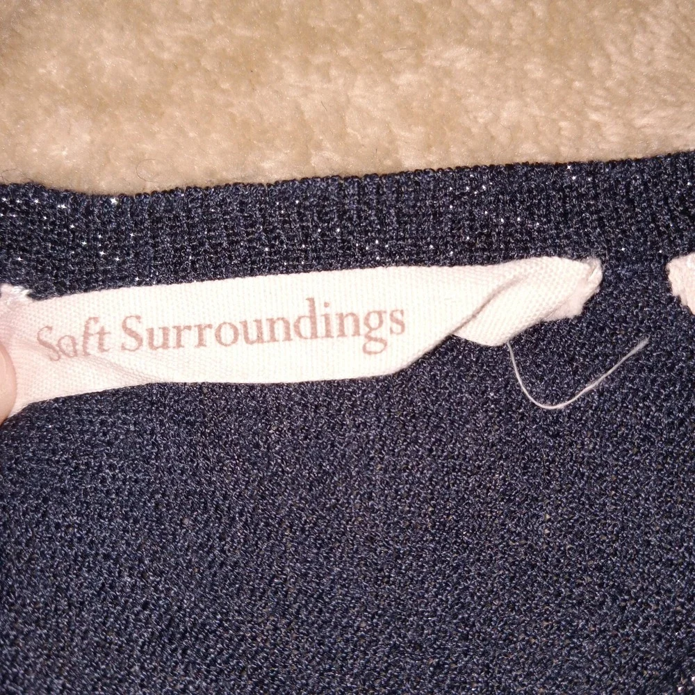 Soft Surroundings Tunic Round Neck Glitter Style Top Navy Blue Medium - Picture 3 of 11